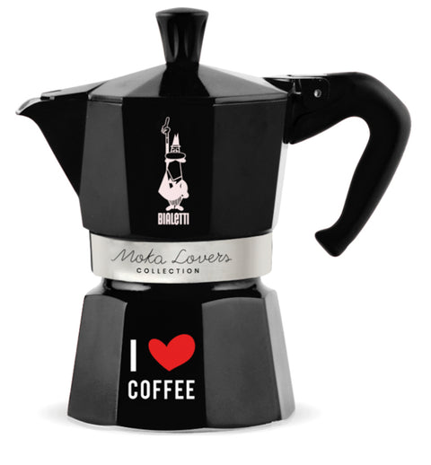 Machine à expresso Moka Lovers I love coffee 6 tasses noir