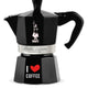 Moka Lovers Espressokocher I love coffee 6 Tassen schwarz